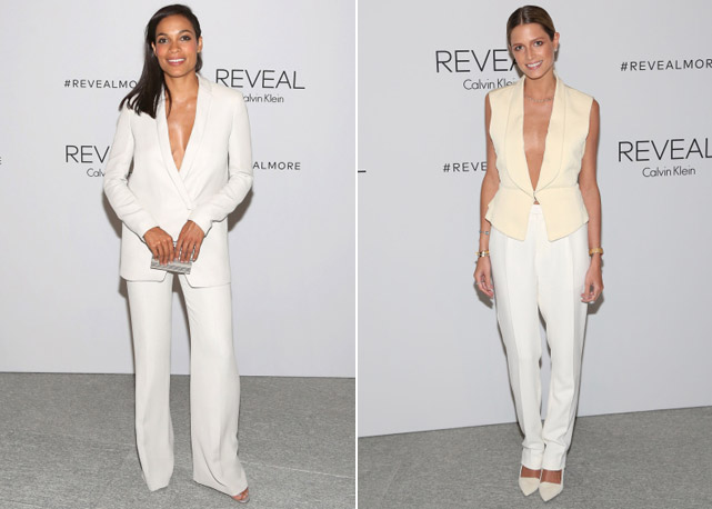Mais whites: Rosario Dawson (à esquerda) e Helena Bordon (à direita) - Fotos: Getty Images