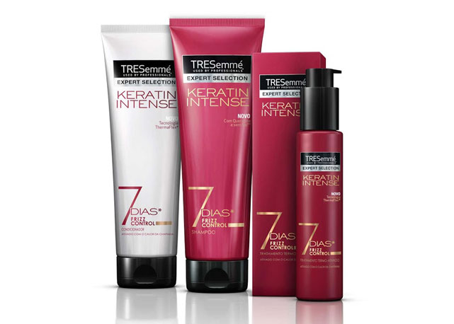 Os produtos da nova linha Keratin Intense da TRESemmé - Foto:divulgação