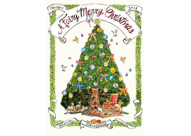 O croqui da árvore de Natal da Claridges com decoração da Dolce & Gabbana - Foto: divulgação