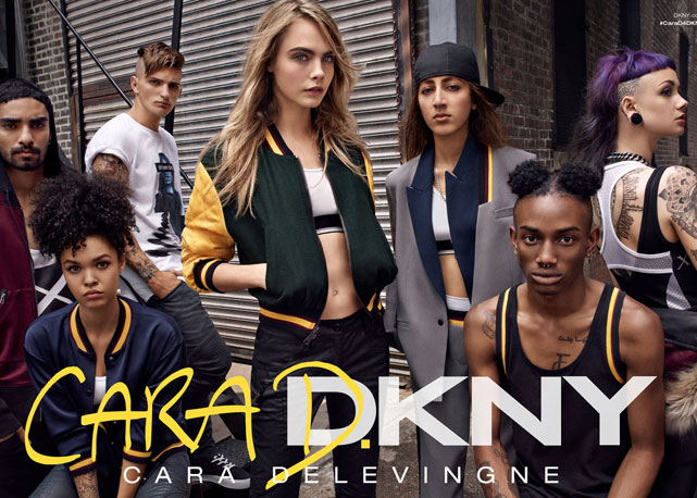 A campanha da coleção de Cara Delevingne em parceria com a DKNY - Foto: divulgação