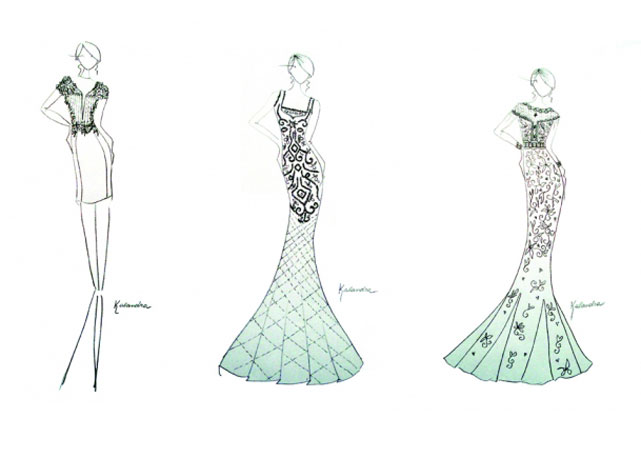 Kalandra: em sua primeira linha luxo, a label especializada em moda festa traz para o inverno 2015 uma coleção com inspiração na sensualidade, vaidade e sedução de Cleópatra. A coleção "Thea" traz pedrarias, linhas, tecidos fluidos, rendas metalizadas e jacquard - Fotos: divulgação