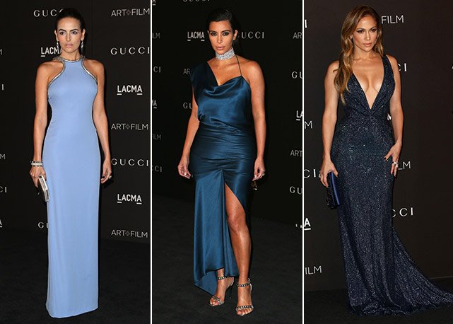 Da esquerda para a direita: Camilla Belle, Kim Kardashian e Jennifer Lopez - Fotos: Getty Images
