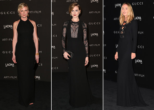 Da esquerda para a direita: Kirsten Dunst, Evan Rachel Wood e Frida Giannini - Fotos: Getty Images