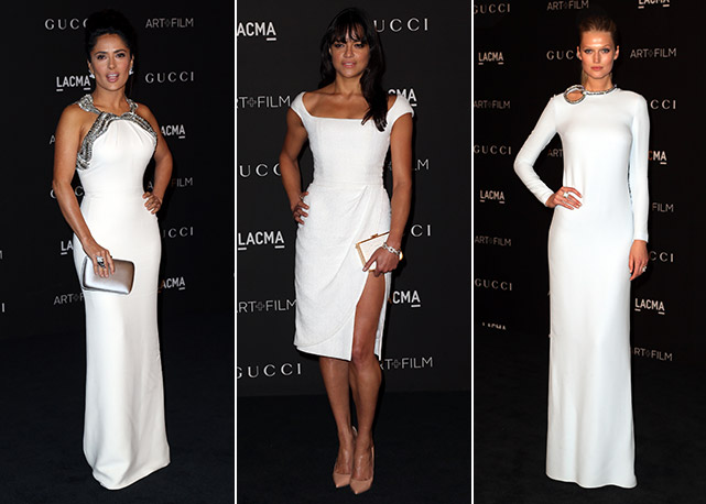 Da esquerda para a direita: Salma Hayek, Michelle Rodrigues e Toni Garrn - Fotos: Getty Images