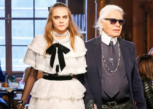 Cara Delevingne e Karl Lagerfeld - Foto: Divulgação