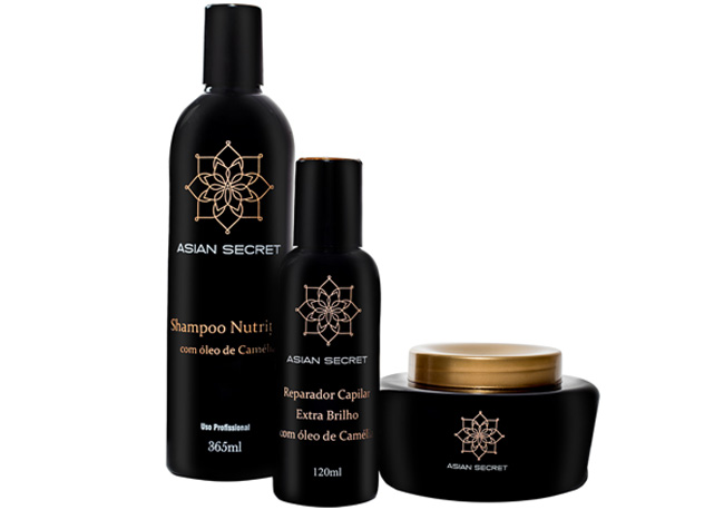 Shampoo R$ 58,00; Máscara R$ 130,00; Reparador R$ 78,00