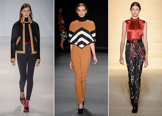 Da esquerda para a direita, looks de inverno 2015 de Gloria Coelho, Wagner Kallieno e Reinaldo Lourenço - Fotos: Agência Fotosite