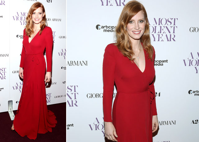 Jessica Chastain e seu little red dress - Fotos: Getty Images
