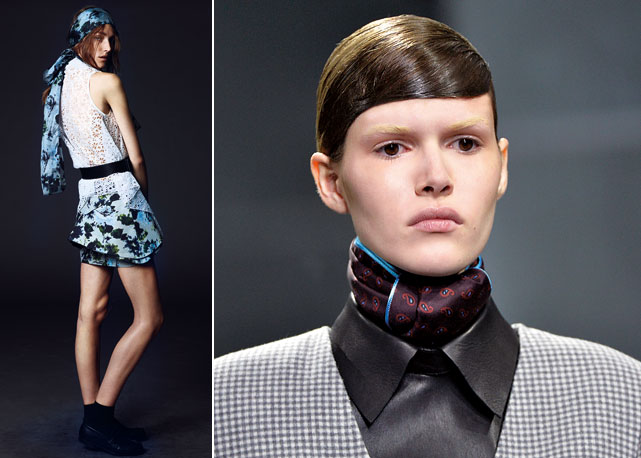 À esquerda, Vera Wang resort 2015; à direita, Alexander Wang inverno 2014 - Foto: reprodução/Harper's Bazaar