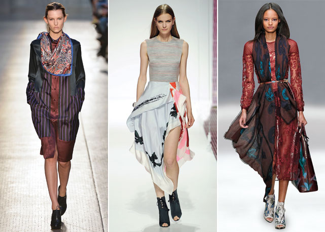 Da esquerda para a direita: Paul Smith inverno 2014; Dior resort 2015; e Burberry inverno 2014 - Foto: reprodução/Harper's Bazaar