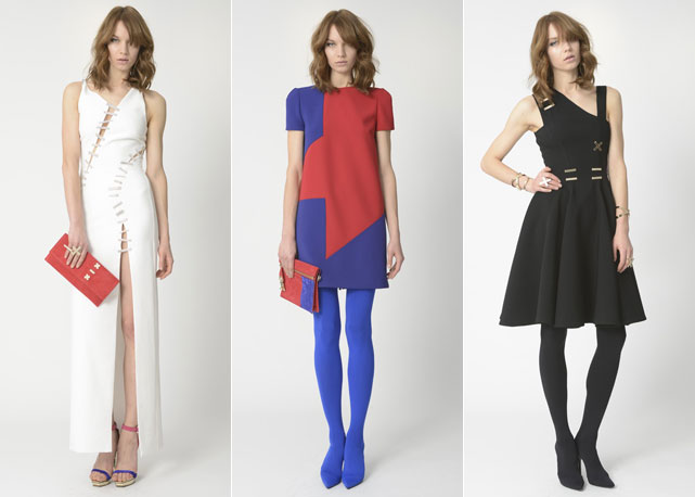 Detalhe para os vestidos com os “safety pins", assinatura de Gianni Versace - Foto: reprodução