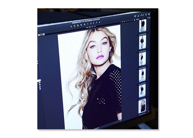 Gigi Hadid no backstage de sua campanha para a Maybelline - Foto: reprodução/Instagram