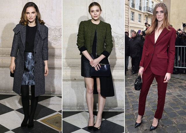 Da esquerda para a direita: Natalie Portman, Elizabeth Olsen e Chiara Ferragni - Fotos: Getty Images