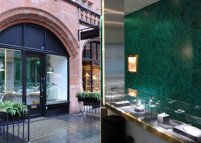 A fachada e uma parte o interior da loja de Delfina Delettrez em Londres - Fotos: reprodução