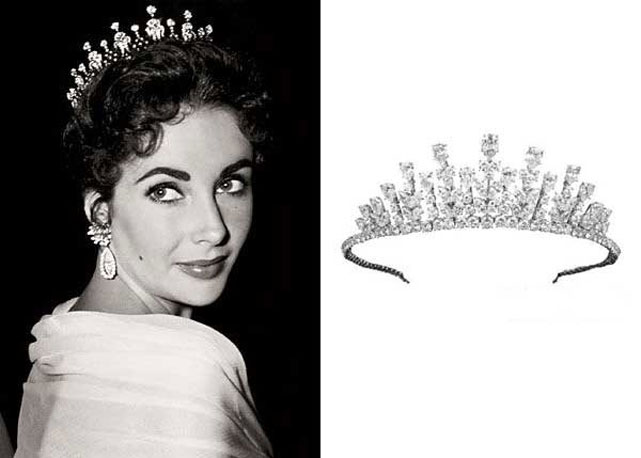 Elizabeth usa a tiara no festival de Cannes de 1957 - Fotos: reprodução