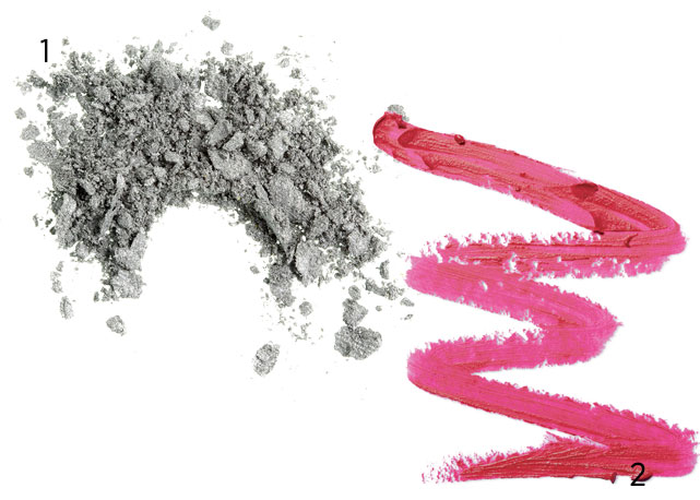 (1) Puro glitter prata Yes Cosmetics, R$ 18; (2) hidratante labial Phyto-Lip Twist Berry Sisley, R$ 199 11 - Foto: reprodução/Harper's Bazaar