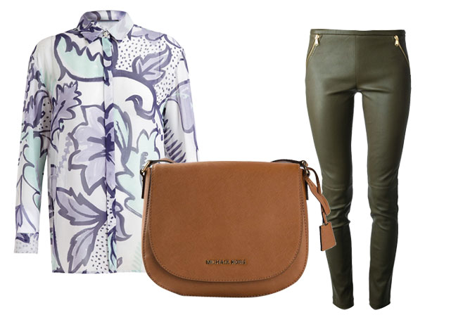 Na mala: camisa Burberry (R$ 3.910), calça Emilio Pucci (R$ 6.592), bolsa Michael Kors (R$ 1.490)  - Foto: reprodução