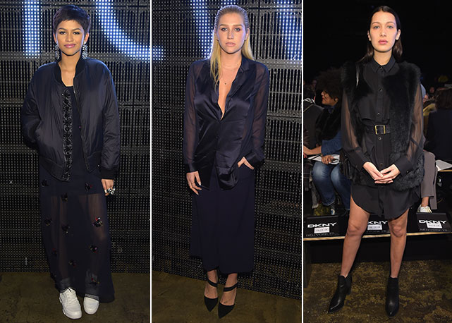 Da esquerda para a direita: Zendaya, Kesha e Bella Hadid - Fotos: Getty Images