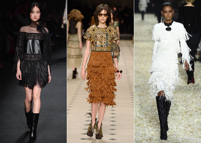 Da esquerda para à direita, os desfiles de invenro 2015 da: Valentino, Bruberry e Tom Ford - Fotos: Getty Images