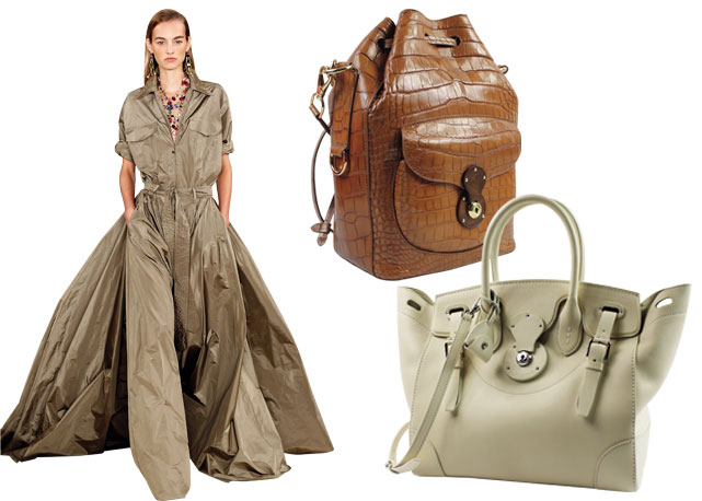Verão 2015 da Ralph Lauren; acima bolsa Ricky Drawstring, abaixo bolsa Ricky - Foto: reprodução