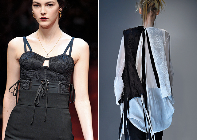 Dolce & Gabbana (esq.) e Ann Demeulemeester, verão 2015 - Foto: reprodução