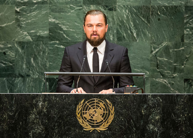 Leo dá discurso sobre mudanças climáticas na ONU, em Nova York - Foto: Getty Images