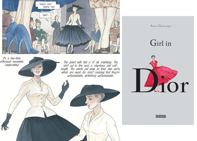 Uma das ilustrações e a capa do livro "Girl in Dior". Must Have! Fotos: divulgação 
