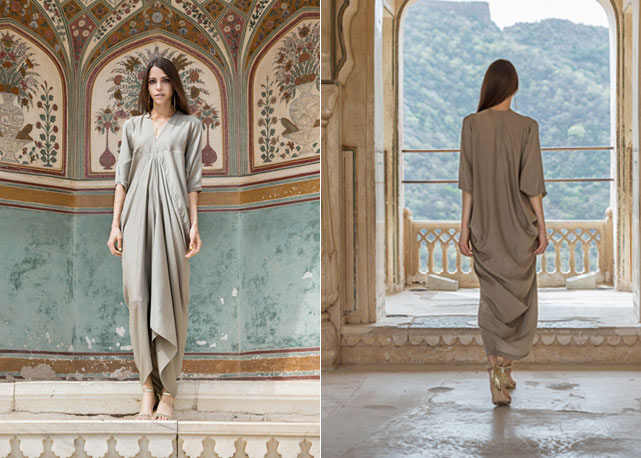 Vestido Rick Owens, joias Love Gold, sapato Miu Miu,  em Amber Fort, na Índia - Foto: Chris Roman
