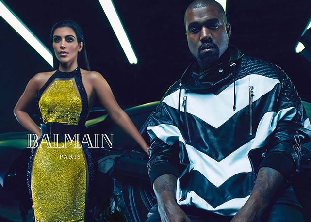 Kim Kardashian e Kanye West na campanha de verão 2015 da Balmain. foto:divulgação