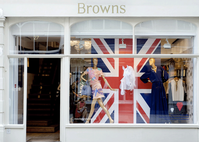 Fachada de uma lojas da Browns, em Londres. Foto: divulgação