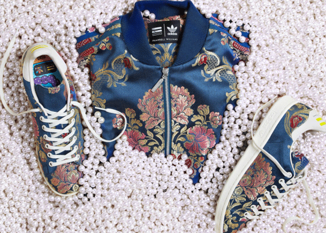 Detalhe da nova coleção de Pharrell Williams para a Adidas. Foto: divulgação