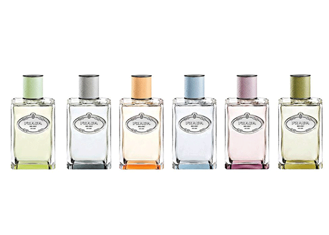 As seis novas fragrâncias da linha Les Infusions de Prada. Foto: divulgação
