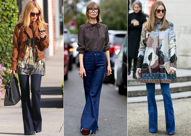 Rachel Zoe e Olivia Palermo são adeptas da calça flare - Foto: reprodução
