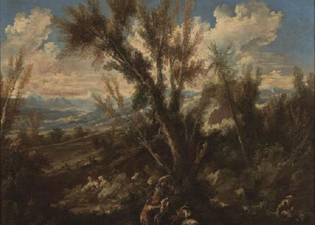 Alessandro Magnasco (Gênova, Itália [Genoa, Italy], 1667- 1749) Paisagem com pastores [Landscape with Shepherds], circa 1710-30 Óleo sobre tela [Oil on canvas], 114 x 146 cm Doação [Gift] Moinho Santista Indústrias Gerais S.A., 1947