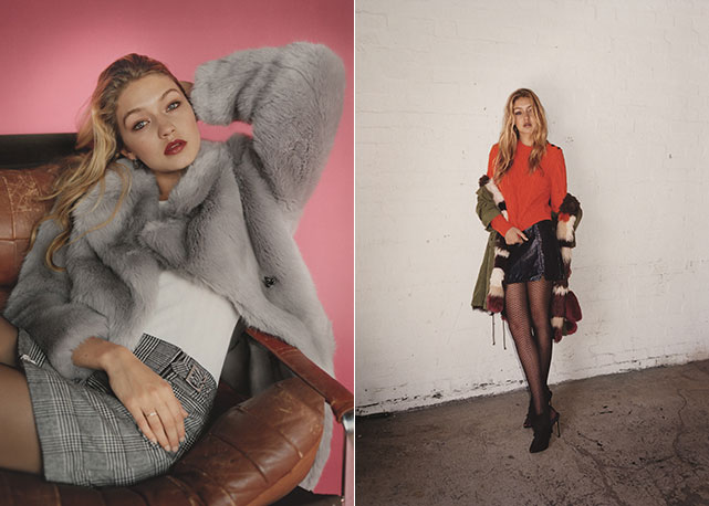 Dois cliques de Gigi Hadid na campanha de inverno da Topshop! Fotos: divulgação