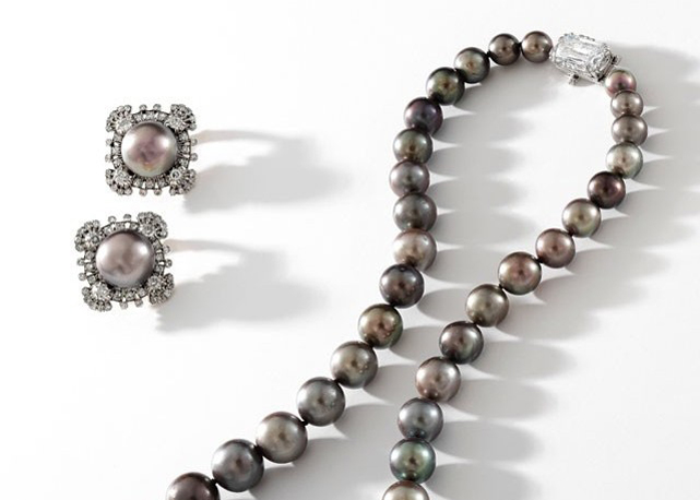 O colar "The Cowdray Pearls" e o par de brincos - Foto: reprodução