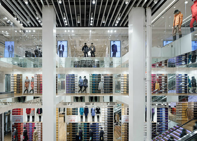 Interior da Uniqlo da Quinta Avenida, em Nova York. Foto: divulgação