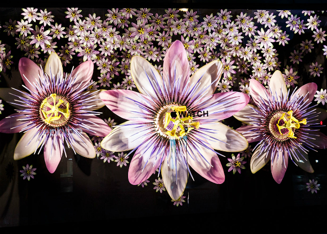 Vitrine da Selfridges decorada com tema do relógio da Apple- Foto: reprodução
