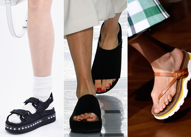Em sentido horáio as papetes dos desfiles da: Chanel, Ellery e Stella McCartney, todas verão 2016 - Fotos: Getty Images