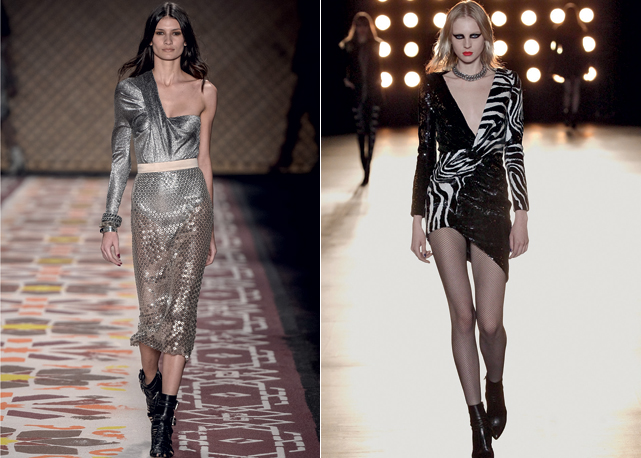 Ellus, verão 2016; e Saint Laurent, inverno 2015