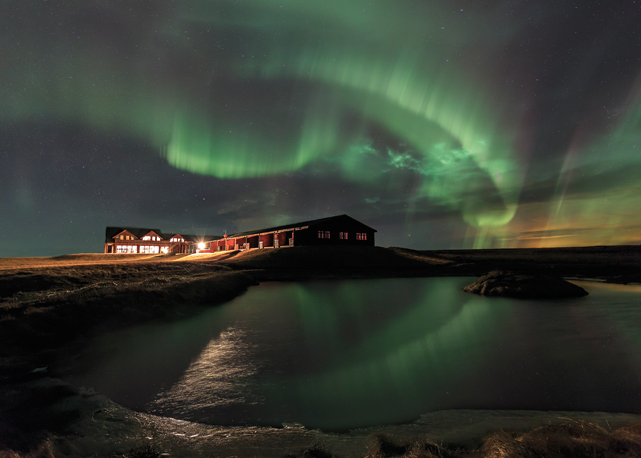 Hotel Rangá durante a aurora boreal - Foto: divulgação