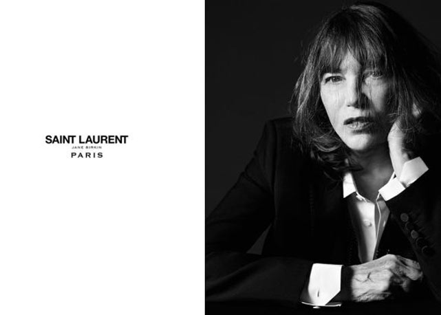 Jane Birkin para a Saint Laurent - Foto: Hedi Slimane/ reprodução