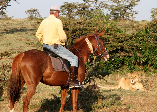 Cavaleiro ao lado de uma leoa - Foto: divulgação