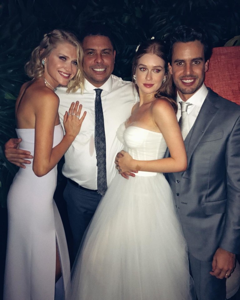 Celina e Ronaldo com os noivos, Marina e Xandinho 