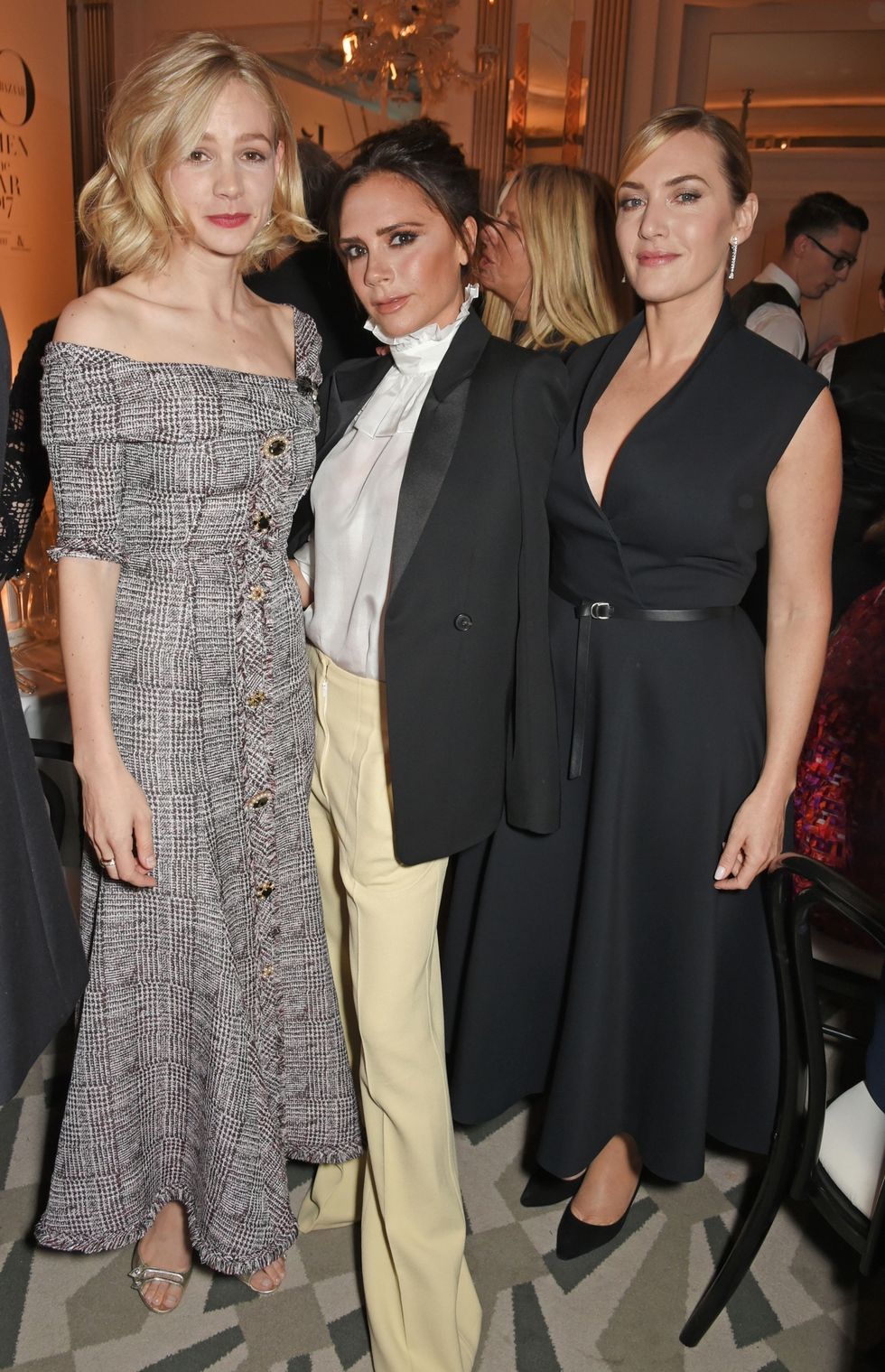 Carey Mulligan, Victoria Beckham e Kate Winslet - Foto: Divulgação