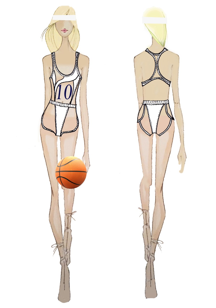 Croqui figurino basquete de Claudia Leitte por Patricia Bonaldi