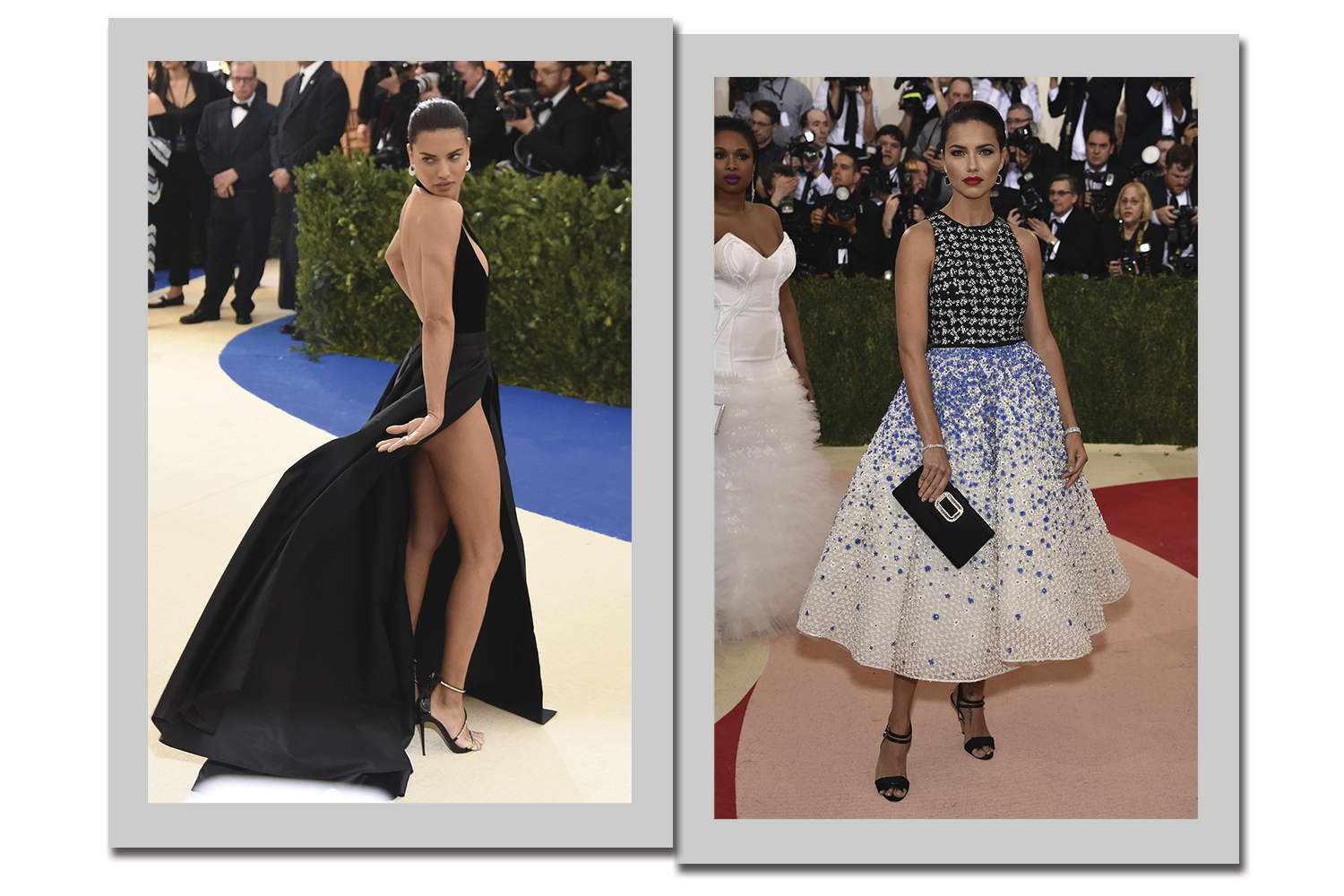 Vestidos Alberta Ferretti (à esquerda, em 2017) e Giambattista Valli Haute Couture (à direita, em 2016) - Fotos: Getty Images