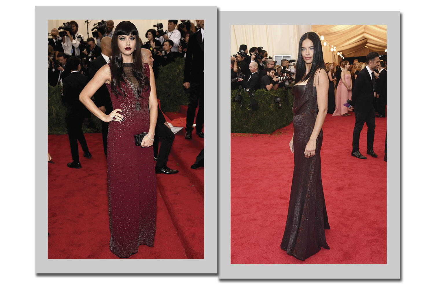 Vestidos Marc Jacobs (à esquerda, em 2015) e Givenchy (à direita, em 2014) - Fotos: Getty Images