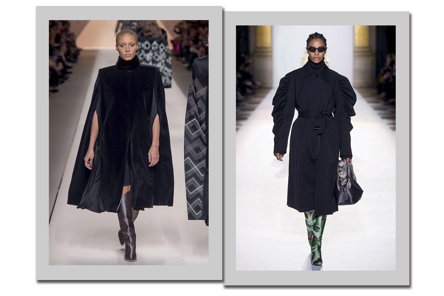 Fendi (à esquerda) e Dries Van Noten (à direita) - Foto: Getty Images