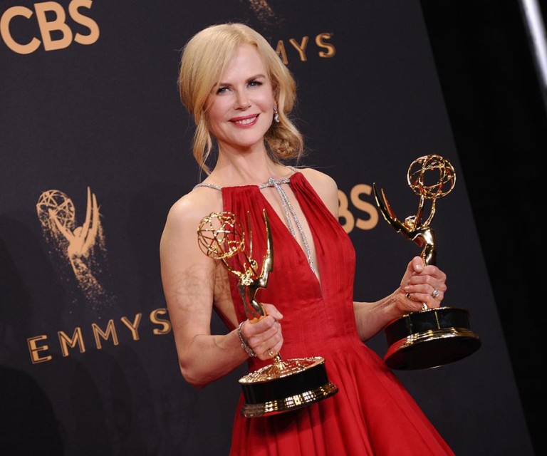 Nicole Kidman no Emmy Award's, 2017. Foto: Reprodução/ Harper's Bazaar Austrália